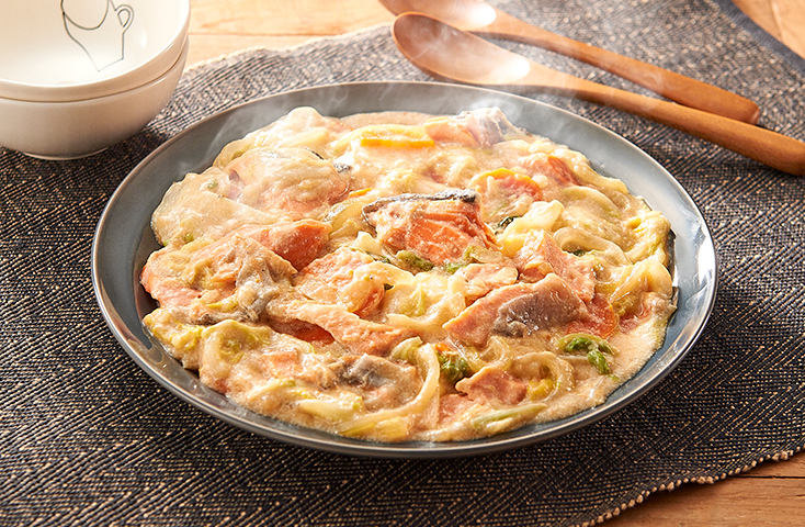 鮭と白菜の味噌クリーム煮